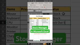 Creating a stock manager in excel 📊 excelformula stockmanager excel excelsolutions [upl. by Akirdna]