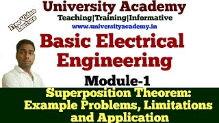 BEE15 Superposition Theorem Example Problems Limitations and Applications in Hindi [upl. by Aamsa]