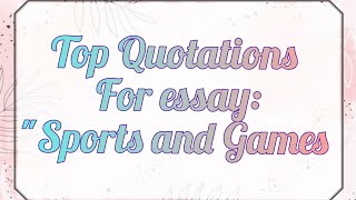 New Quotations for quotSports and Gamesquot10 English Quotations MrZubairEducation786 [upl. by Anawal]