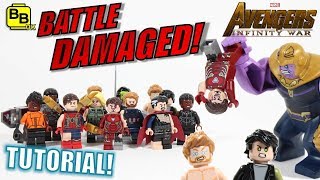 BATTLE DAMAGED LEGO AVENGERS INFINITY WAR MINIFIGURE CREATIONS [upl. by Alarise]