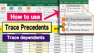 Trace precedents and dependents in excel  How to use trace precedents and dependents in excel [upl. by Dlarej]