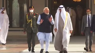 UAE President Sheikh Mohamed bin Zayed Al Nahyan sees off PM Modi at airport [upl. by Haya]