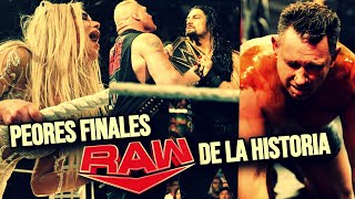 Los 7 FINALES MÁS HORRIBLES en la historia de WWE RAW 🤮  Mr Dabliuh [upl. by Enaid]