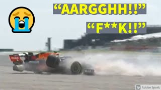 Max Verstappen TEAM RADIO after 51G CRASH with Lewis Hamilton  British GP 2021 [upl. by Porty590]