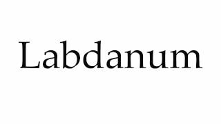 How to Pronounce Labdanum [upl. by Zantos73]