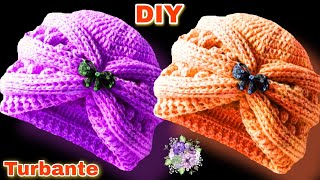 Gorro turbante tejido a crochet Paso A Paso todas las tallas crochet turban hat [upl. by Einiffit]