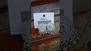 Silver color round design earing [upl. by Ahsietal]