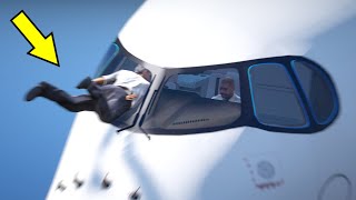 Pilot Fall Out Of The Plane Through A Broken Windshield In Grand Theft Auto 5 [upl. by Atiek947]