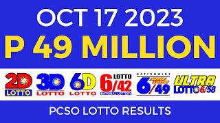 Lotto Result October 17 2023 9pm PCSO [upl. by Ellimak]