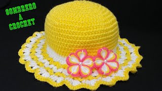 PASO A PASO PARA TEJER SOMBRERO A CROCHET FÁCIL [upl. by Lobel]