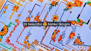 20 BEAUTIFUL BORDER DESIGNSPROJECT WORK DESIGNSA4 SHEETFILEFRONT PAGE DESIGN FOR SCHOOL PROJECTS [upl. by Scriven]