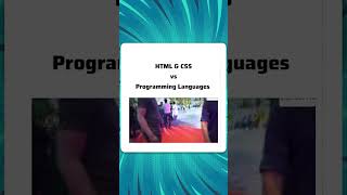 Html amp Css vs programming language  shorts [upl. by Rayshell]