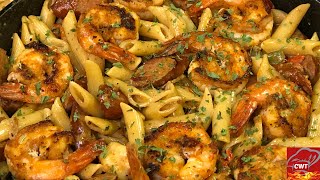 Creamy Cajun Shrimp And Sausage Pasta  Easy Cajun Pasta [upl. by Ellen]