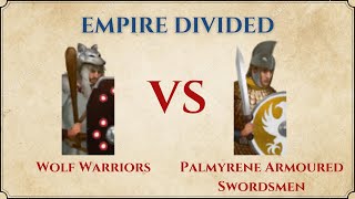 ROME II Total War Empire Divided  Palmyrene Armoured Swordsmen VS Wolf Warriors [upl. by Ellyn921]