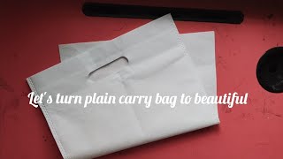 LETS TURN PLAIN CARRYBAG TO BEAUTIFUL carrybag recolouring idearenovationrecreation [upl. by Callahan373]