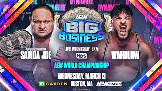 FULL MATCH  Samoa Joe vs Wardlow – AEW World Championship Match AEW Dynamite Big Business 2024 [upl. by Babita]