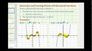 Turning Points and X Intercepts of a Polynomial Function [upl. by Hsara]