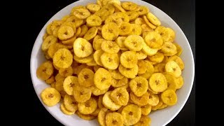 Homemade Banana Chips Recipe Kerala Style  plantain chips recipe  ethakka upperi  kaya varuthathu [upl. by Dardani548]