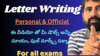 Letter Writing in English with easy Tricks  Personal Letters  Official Letters [upl. by Hoashis531]