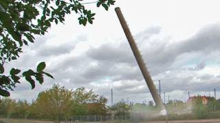 50 Meter hoher Schornstein in Arnstadt gesprengt [upl. by Anomas]