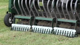 Sports Turf Overseeding  mechanical slit machine [upl. by Akeenat]