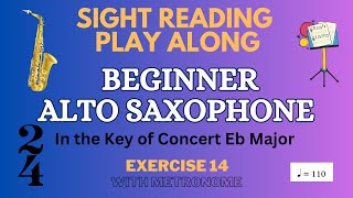 🎶Concert Eb PLAYALONG for ALTO SAX  8th and 16th notes 🎶 [upl. by Bronwyn]