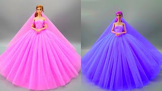 Barbie Doll Makeover Transformation  DIY Miniature Ideas for Barbie  Wig Dress Faceup and More [upl. by Noryk]