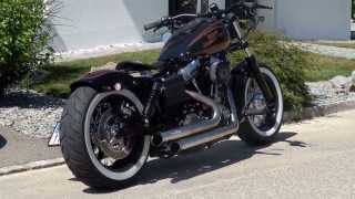 Harley Davidson Bobber mit BSL Pipes wwwmrbobbercustomcom [upl. by Eniortna]