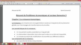 Problèmes économiques et sociaux PES S3 Partie 1 quot la croissance quot [upl. by Ashil]