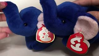 Ty Beanie Baby Royal Blue Peanut  Fake vs Authentic [upl. by Cacilia27]