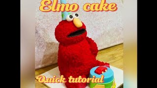 Elmo cake sesame street Elmo cake quick tutorial [upl. by Oivaf188]