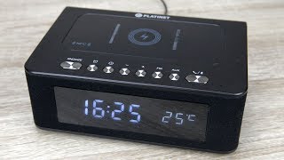 Platinet PMGQ10B  Zegarek z głośnikiem Bluetooth radiem budzikiem i ładowarką [upl. by Belle]