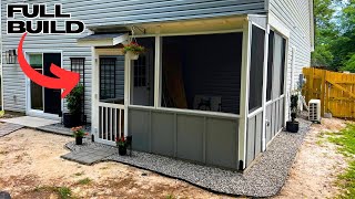 How I Built A DIY Screened In Patio Full Exterior Build [upl. by Christenson]