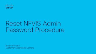 Reset NFVIS Admin Password Procedure [upl. by Enirak342]