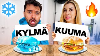 KUUMA vs KYLMÄ Ruoka HAASTE [upl. by Ynnahc621]