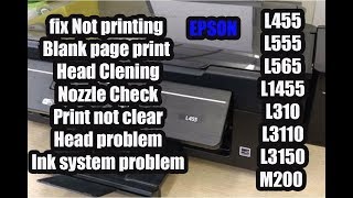 How to fix Not printing Epson L455 Wireless printer  Blank page print  Head Clening [upl. by Lesde]