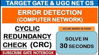 Solve Cyclic Redundancy Check Qs in 30 SecondsGraph Theory GATE amp UGC NET CS Contact8368017658 [upl. by Xino]