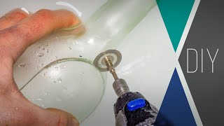 Test VI  Glasflasche längs schneiden  Glasflasche halbieren mit Dremel  DIY [upl. by Zadack]