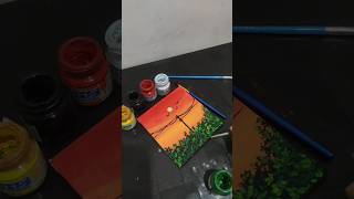 sunset painting acrylic easy for beginnersshorts❤💛🧡 [upl. by Ebby]