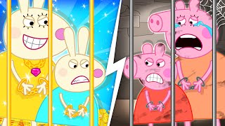 Rich Miss Rabbit Vs Poor Mummy Pig  Peppa Pig Funny Animation [upl. by Selym442]