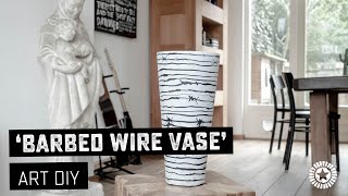 Barbed Wire Vase  Art DIY Home Deco 0 Thrif store find  Bloknote Art TV [upl. by Zetta]