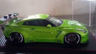 Nikolais  Nissan GTR R35 Liberty walk ignition Green 118 resin [upl. by Key541]