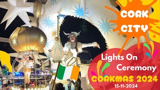 quotCorkmasquot Christmas Parade marking the official switchon of the citys Christmas lights 151124 [upl. by Cacie]