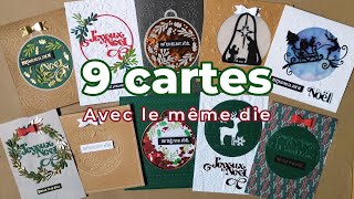 Idées et astuces carterie et scrapbooking  9 cartes 1 die [upl. by Eenttirb718]