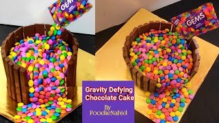 Chocolate Cake Recipe By FoodieNahid  Gravity Defying Chocolate Cake  Anti Gravity Cake  Cake [upl. by Buyers]