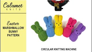 Easter Marshmallow Bunny Pattern for Circular Knitting Machines [upl. by Ahsiekar]