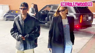 Justin amp Hailey Bieber Prank Paparazzi While Leaving Dinner After Church At Funke In Beverly Hills [upl. by Anuala]