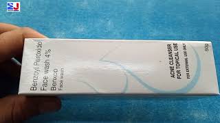 Benxop Face wash  Benzoyl peroxide Face wash  use Acne pimple melasma side effects review Hindi [upl. by Nestor818]