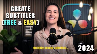 Automatically Create Subtitles in DaVinci Resolve 186  EASY 2024 [upl. by Nyrahs]