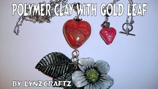 diy polymerclay Using gold leaf with polymer clay tutorial [upl. by Bander]